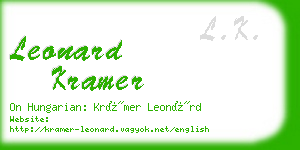 leonard kramer business card
